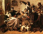 Jan Steen As the Old Sing.So Twitter the Young USA oil painting artist